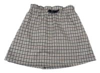 Šedo-černo-starorůžová kostkovaná sukně Primark