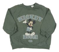 Khaki mikina s Mickeym H&M