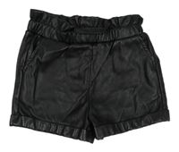 Černé koženkové zateplené kraťasy Primark