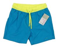 Nové - Azurové plážové kraťasy se žlutým pasem Primark
