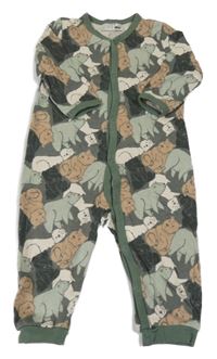 Khaki overal s medvídky Ergee