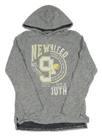 Tmavomodrá mikina s číslem a kapucí Tom Tailor 