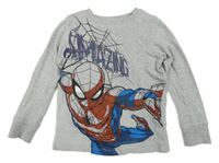 Šedé melírované pyžamové triko se Spider-manem Next