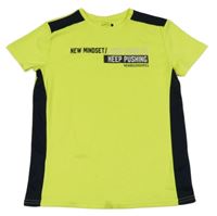 Neonově žluto-tmavomodré sportovní tričko s nápisem Ergeenomixx