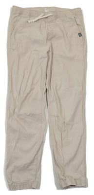 Béžové plátěné jogger cuff kalhoty H&M
