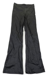Černé flare legíny koženkového vzhledu H&M