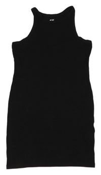 Černé žebrované šaty H&M