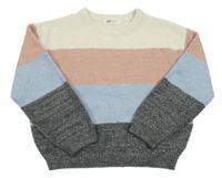 Barevný pruhovaný oversize svetr H&M