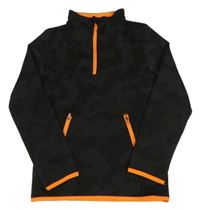 Šedo-černá sportovní mikina s oranžovými lemy Ergeenomixx