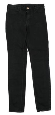 Černé skinny fit teplákové rifle H&M