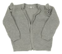 Světlešedý třpytivý svetrový cardigan s volánky Primark
