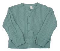 Zelený vzorovaný propínací svetr H&M