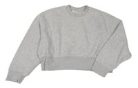 Šedá meílírovaná crop mikina Bershka