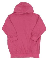 Tmavorůžové teplákové oversize šaty s kapucí Matalan