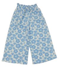 Bílé culottes květované kalhoty C&A