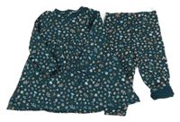 2set - Tmavozelené kytičkované teplákové šaty + legíny C&A
