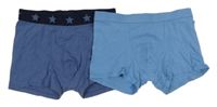 2x - Boxerky - Modrošedo/tmavomodré s hvězdičkami TCM, modré H&M