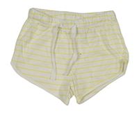 Bílo-žluté pruhované bavlněné kraťasy H&M