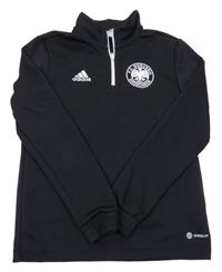 Černá sportovní funkční mikina s potiskem Adidas