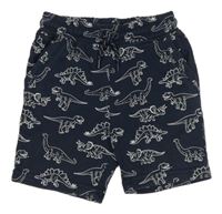 Tmavomodré teplákové kraťasy s dinosaury Primark