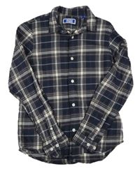 Tmavomodro-béžovo-hnědo-fialová kostkovaná košile Jack & Jones