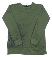 Khaki mikina s nápisem Y.F.K.