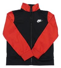 Černo-červená sportovní propínací mikina s logem Nike
