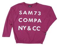 Vínové oversize triko s logem SAM76