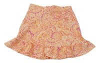 Bílo-oranžovo-růžová vzorovaná sukně Matalan
