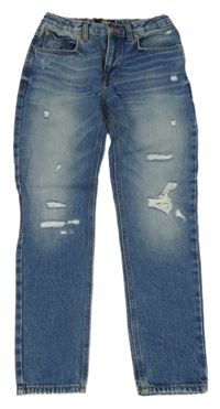 Modré skinny rifle s dírami