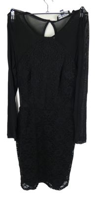 Dámské černé krajkovo/tylové šaty Miss Selfridge 