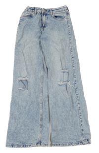 Světlemodré široké rifle s prošoupáním H&M