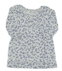 Bílo-tmavomodrá kytičkovaná halenková tunika H&M