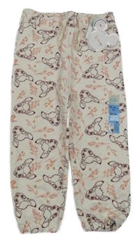 Nové - Světlebéžové melírované tepláky s Bambim Primark