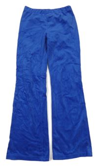 Modré plyšové flare tepláky H&M