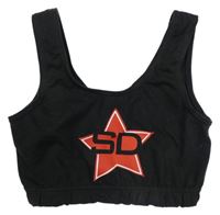 Černý crop top s hvězdou