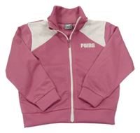 Růžovo-bílá propínací sportovní mikina Puma