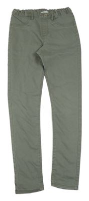 Šedo-khaki teplákové džegíny H&M