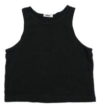 Černý žebrovaný crop top GEMO 