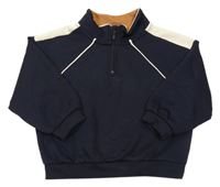 Tmavomodro-bílá sportovní mikina H&M