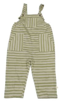 Zeleno-béžové pruhované laclové tepláky Leigh Trucker