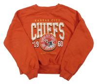 Červená crop mikina s nápisy - NFL