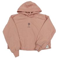 Světlerůžová lehká crop mikina s kapucí George