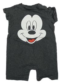 Šedý bavlněný kraťasový overal s Mickeym H&M