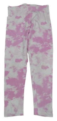 Růžovo-bílé batikované legíny Primark