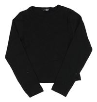 Černé žebrované crop triko Pep&Co