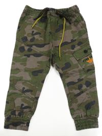 Hnědo-khaki army plátěné cargo cuff kalhoty Firetrap