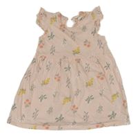 Světlerůžové květované šaty H&M