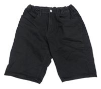 Černé riflové slim fit kraťasy H&M