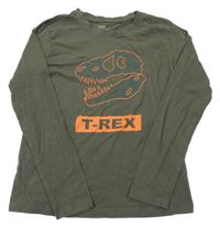 Khaki triko s lebkou dinosaura Y.F.K.